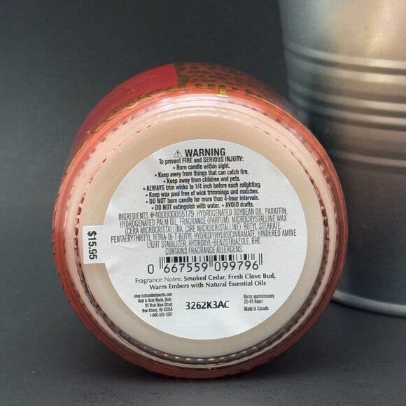 BBW Fireside Bath & Body Works Mason Jar Single Wick Candle - Picture 9 of 10